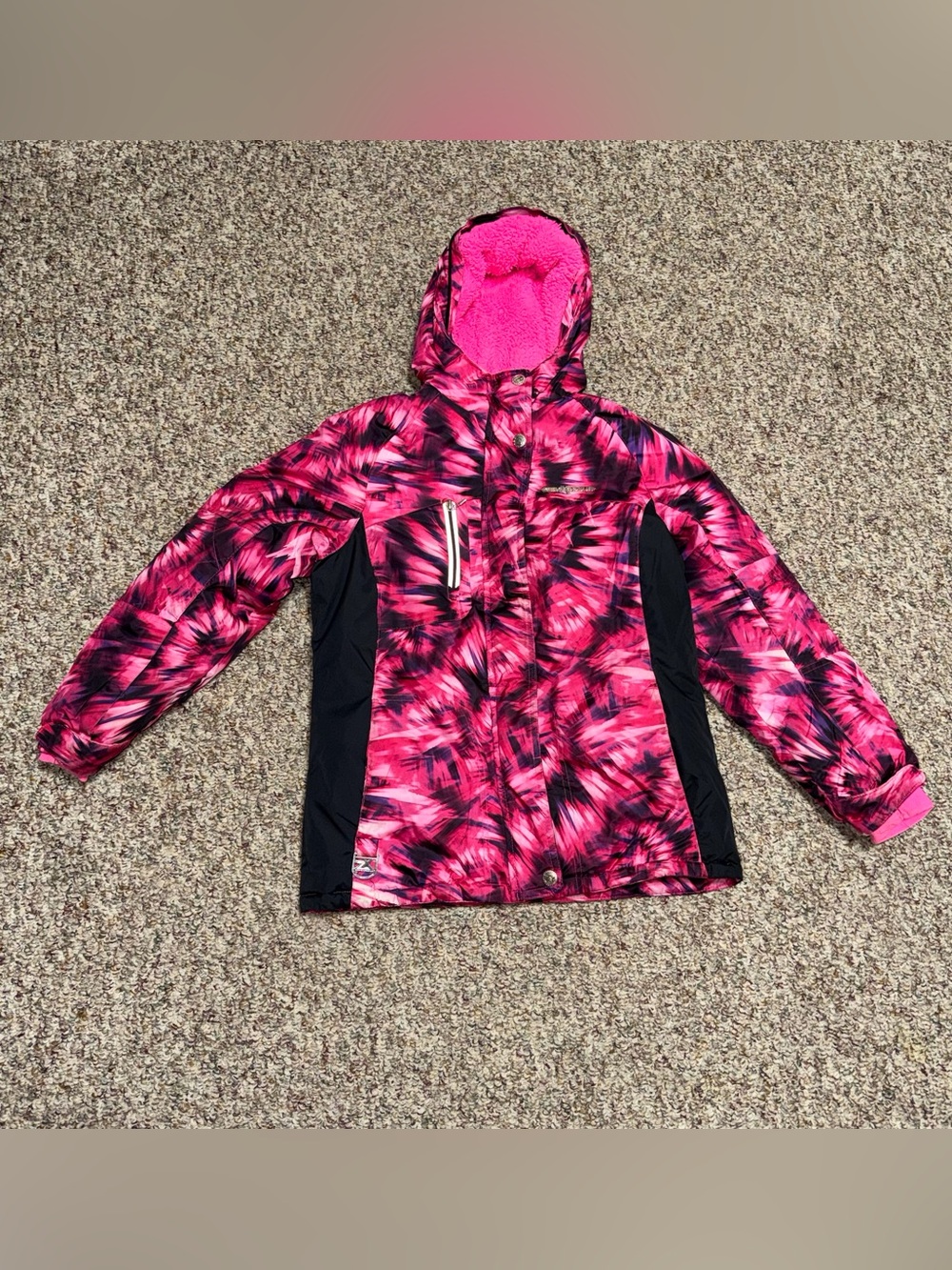 Kids teens juniors size large size 14 Pink Hooded Jacket snowboarding ski coat